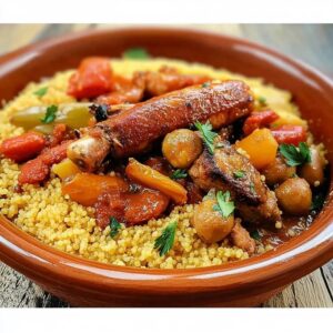 Couscous royal (merguez, viande, agneau, poulet)