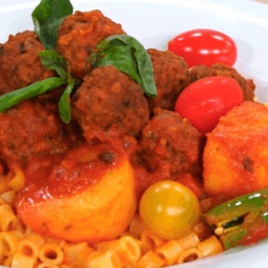 Macaroni au boulette de viande